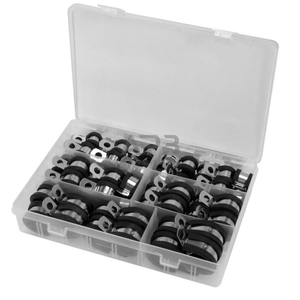 Užspaudžiamų gumuotų sąvaržų rinkinys 52vnt. (6-19mm) Užspaudžiamų gumuotų sąvaržų rinkinys 52vnt. (6-19mm)