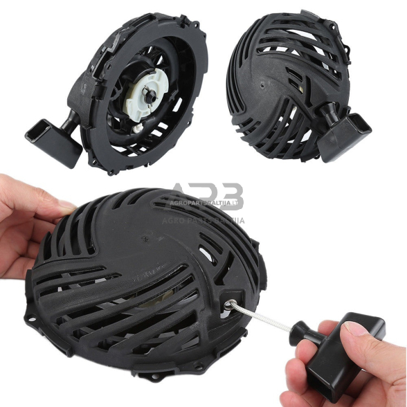 Užvedimo starteris Briggs & Stratton Serie 450E, Serie 500E, Serie 550E, Serie 575E, Serie 625E OHV. 595355, 591139, 591977, 592677 1 Užvedimo starteris Briggs & Stratton Serie 450E, Serie 500E, Serie 550E, Serie 575E, Serie 625E OHV. 595355, 591139, 591977, 592677 1