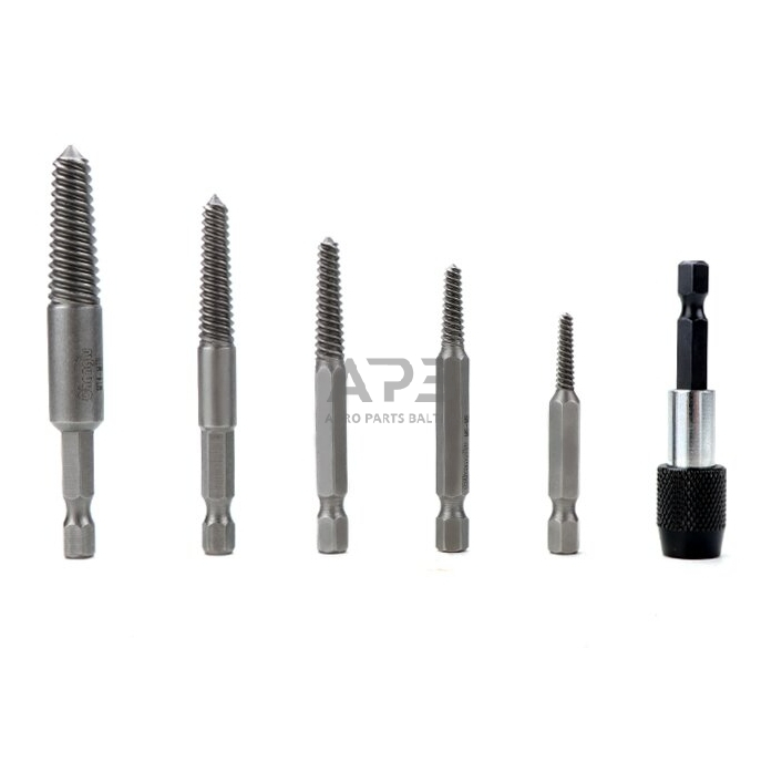 Užlūžusių varžtų išsukėjų rinkininys 1/4" HEX 6vnt. (smulkus sriegis) 1
