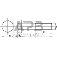 Varžtas DIN931 M10x75, 8.8, 9311075