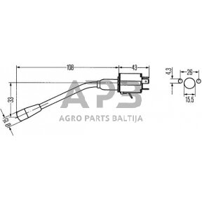 Vairo kolonėlės jungiklis 115mm Hella 6BA001539017