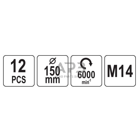 Valymo-poliravimo rinkinys 150mm, M14 12vnt. 3 Valymo-poliravimo rinkinys 150mm, M14 12vnt. 3