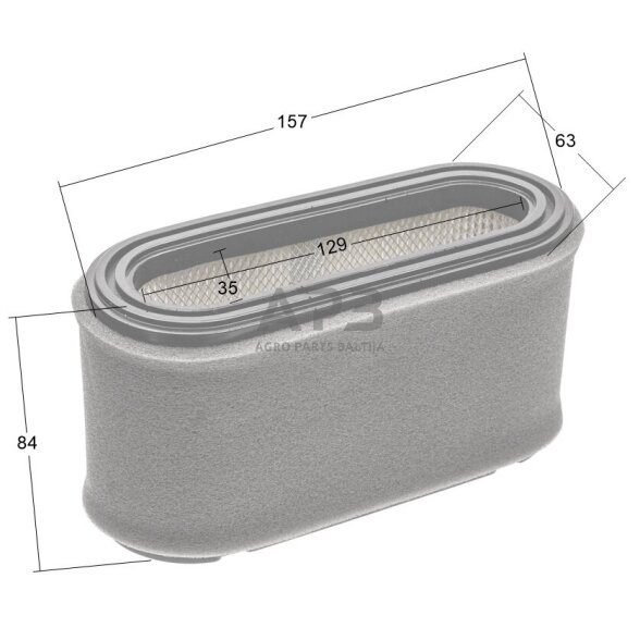Variklio oro filtras su porolonu (komplektas) Loncin 1P88F, 1P90F, 1P92F 1
