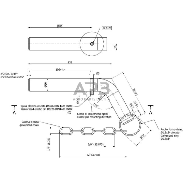 Varžtas su grandine Simol STR1000728Z 1 Varžtas su grandine Simol STR1000728Z 1