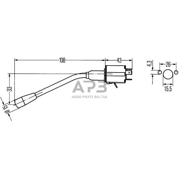 Vairo kolonėlės jungiklis 115mm Hella 6BA001539017 1 Vairo kolonėlės jungiklis 115mm Hella 6BA001539017 1