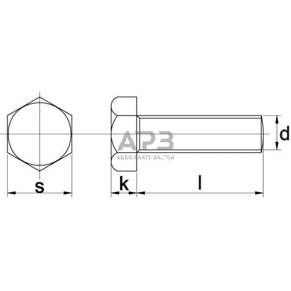 Varžtas DIN933 M10x20, 8.8, 9331020 3