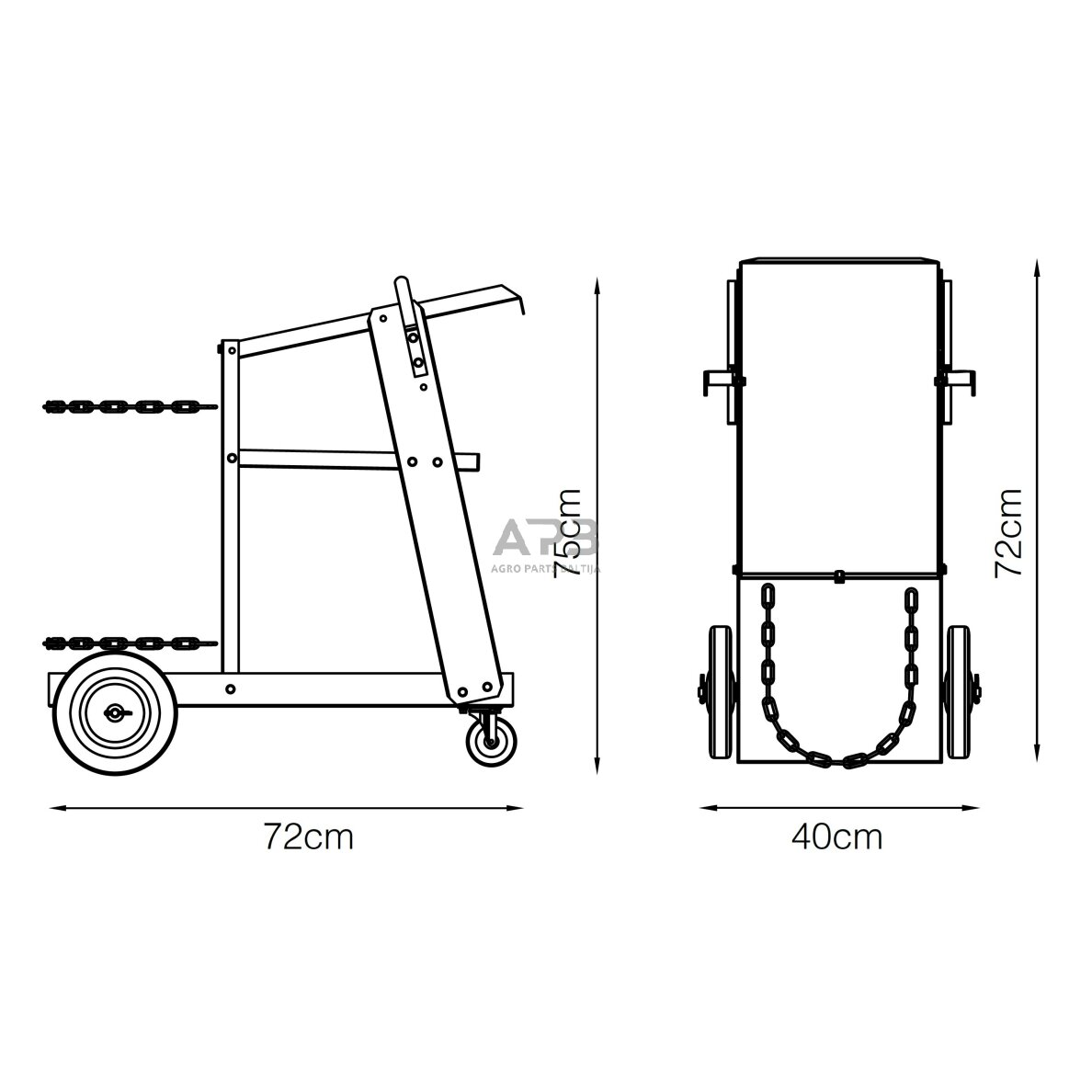 Vežimėlis suvirinimo aparatams ir balionams 3
