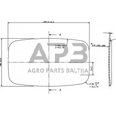 Veidrodėlio stiklas 158x264mm Britax P400342110