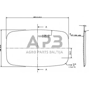 Veidrodėlio stiklas 158x264mm Britax P400342110