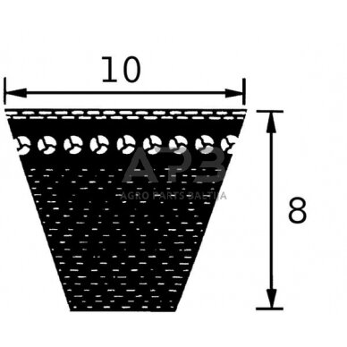 Ventiliatoriaus dirželis AVX 850mm Optibelt AVX10850