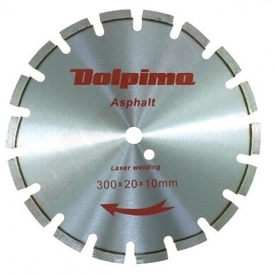 Deimantinis segmentinis pjovimo diskas asfaltui Laser 300x20mm 10x3,0mm