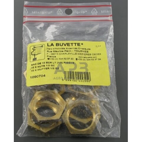Veržlė LA BUVETTE 1/2" (10vnt.) BU1090704 1 Veržlė LA BUVETTE 1/2" (10vnt.) BU1090704 1