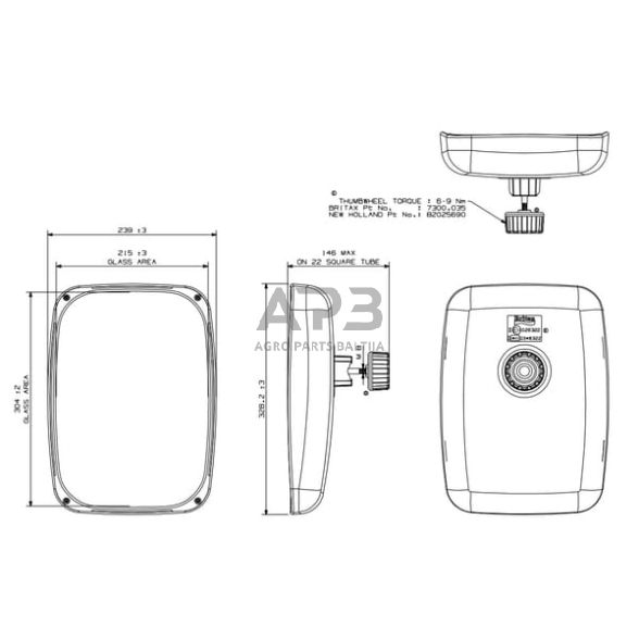 Veidrodėlis 328x238mm Britax 7132000A 2 Veidrodėlis 328x238mm Britax 7132000A 2