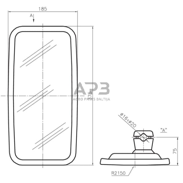 Veidrodėlis 375x185mm SMAT NORD CA5667025 2 Veidrodėlis 375x185mm SMAT NORD CA5667025 2