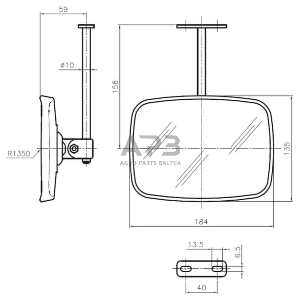 Veidrodėlis su laikikliu 185x135mm SMAT NORD CA1834001 2 Veidrodėlis su laikikliu 185x135mm SMAT NORD CA1834001 2