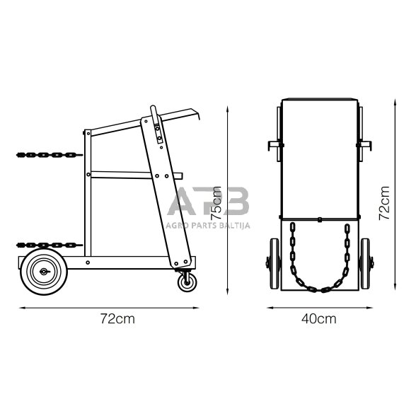 Vežimėlis suvirinimo aparatams ir balionams 3 Vežimėlis suvirinimo aparatams ir balionams 3