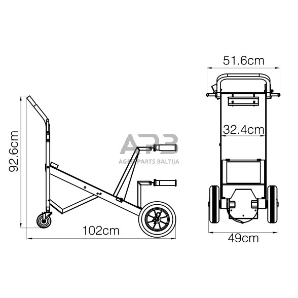 Vežimėlis suvirinimo aparatams ir balionams 2 Vežimėlis suvirinimo aparatams ir balionams 2
