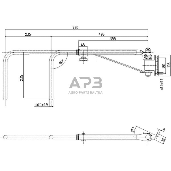 Veidrodėlio laikiklis kairės pusės SMAT NORD CA6395031 1 Veidrodėlio laikiklis kairės pusės SMAT NORD CA6395031 1