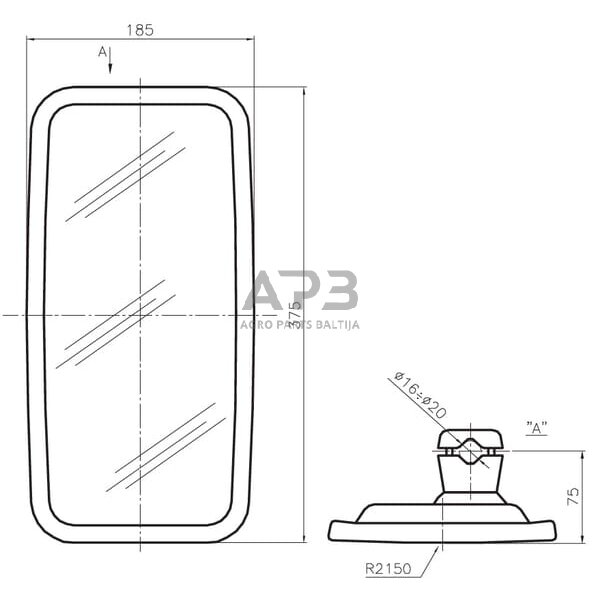Veidrodėlis 375x185mm SMAT NORD CA5667025 2