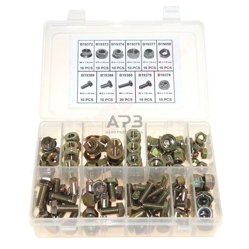 Veržlių ir varžtų rinkinys įrangai 120 Veržlių ir varžtų rinkinys įrangai 120