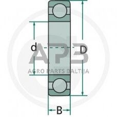 Vienaeilis rutulinis guolis su giliais grioveliais FAG 6000 2RS C3