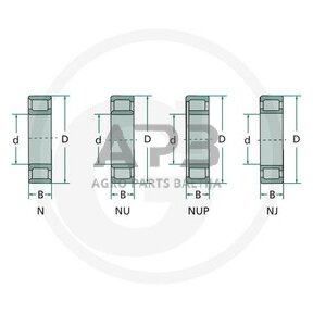 Vienaeilis cilindrinis ritininis guolis FAG NJ 2205 E