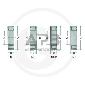 Vienaeilis cilindrinis ritininis guolis FAG NJ 2208 E