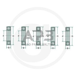 Vienaeilis rutulinis guolis su giliais grioveliais FAG 6000 2RS