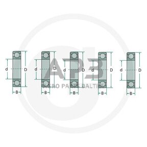 Vienaeilis rutulinis guolis su giliais grioveliais FAG 6012