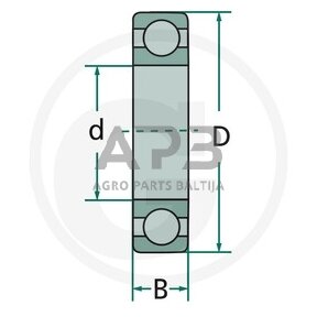 Vienaeilis rutulinis guolis su giliais grioveliais FAG 6204 2ZR C3