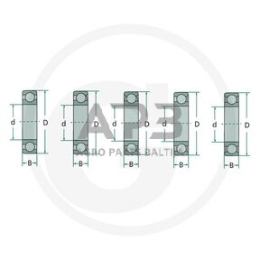 Vienaeilis rutulinis guolis su giliais grioveliais FAG 62207 2RS