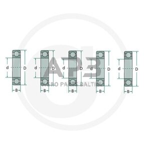 Vienaeilis rutulinis guolis su giliais grioveliais FAG 62302 2RS