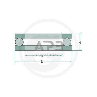 Vienaeilis atraminis rutulinis guolis FAG 51305 Vienaeilis atraminis rutulinis guolis FAG 51305