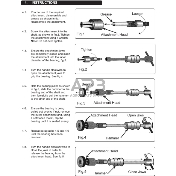 Vidinių guolių nuėmiklių rinkinys 5vnt. 1 Vidinių guolių nuėmiklių rinkinys 5vnt. 1