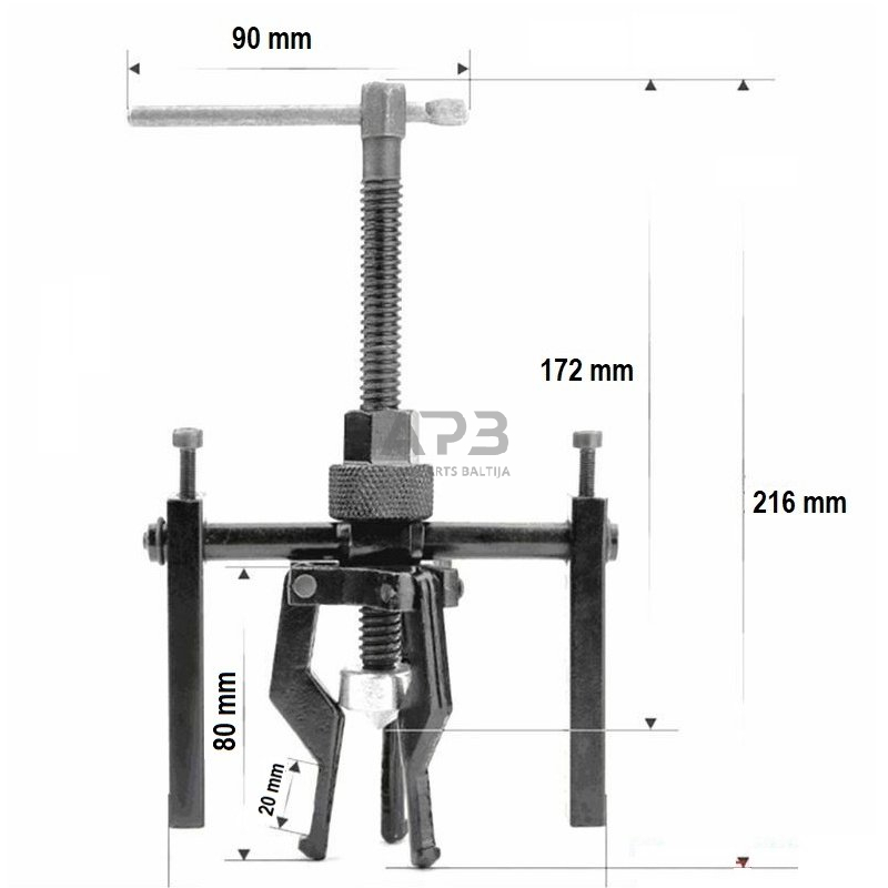 Vidinių guolių nuėmiklis 3 griebtuvų 3 Vidinių guolių nuėmiklis 3 griebtuvų 3