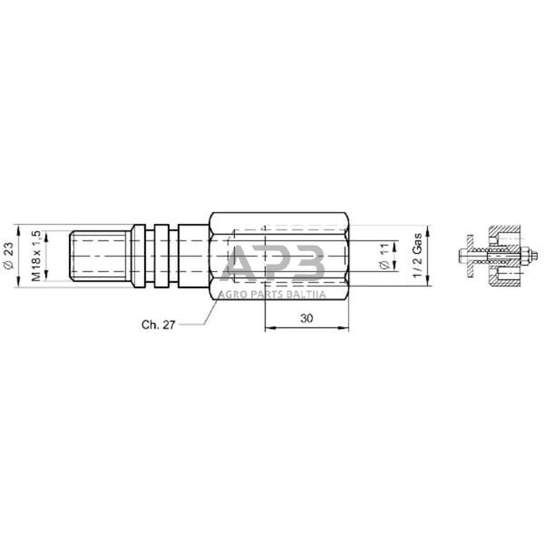 Vožtuvas TC65 L D50 TC9865 1