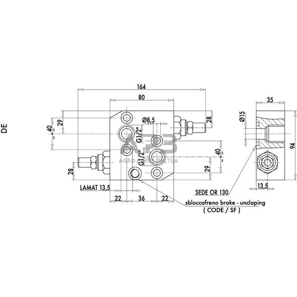 Vožtuvas VAU, OMP/OMR, C056V0500 3 Vožtuvas VAU, OMP/OMR, C056V0500 3