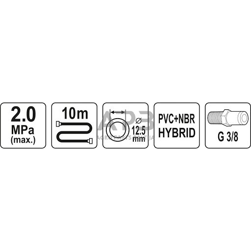 Žarna hibridinė su išoriniais sriegiais 3/8" (Ø12.5x17mm) 10m 1