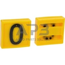 Ženklinimo numeris 0 geltonas 45x45mm 10 vnt. Farma 306000FA