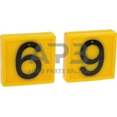 Ženklinimo numeris 6/9 geltonas 45x45mm 10 vnt. Farma 306069FA