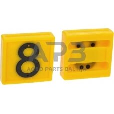 Ženklinimo numeris 8 geltonas 45x45mm 10 vnt. Farma 306008FA