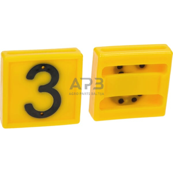 Ženklinimo numeris 3 geltonas 45x45mm 10 vnt. Farma 306003FA Ženklinimo numeris 3 geltonas 45x45mm 10 vnt. Farma 306003FA