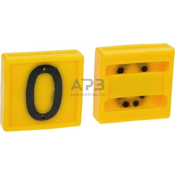 Ženklinimo numeris 0 geltonas 45x45mm 10 vnt. Farma 306000FA