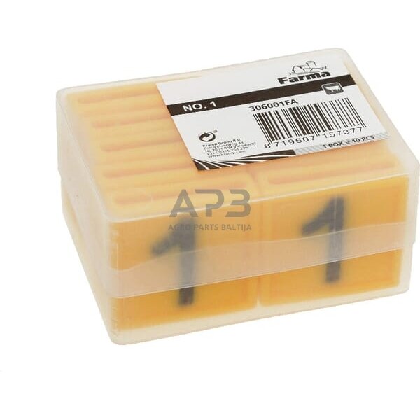 Ženklinimo numeris 1 geltonas 45x45mm Farma 306001FA 1