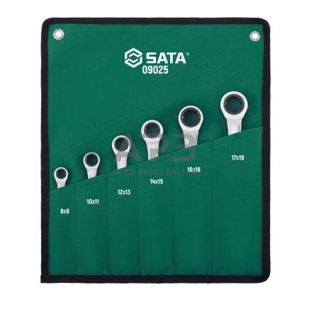 Žiedinių raktų su terkšle rinkinys 6vnt. Žiedinių raktų su terkšle rinkinys 6vnt.