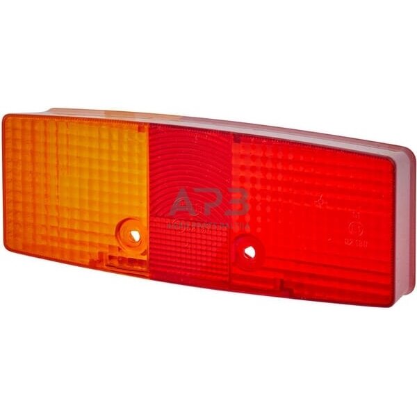 Žibintas kairinis, gintarinė/raudona, stačiakampis Hella 9EL118700001