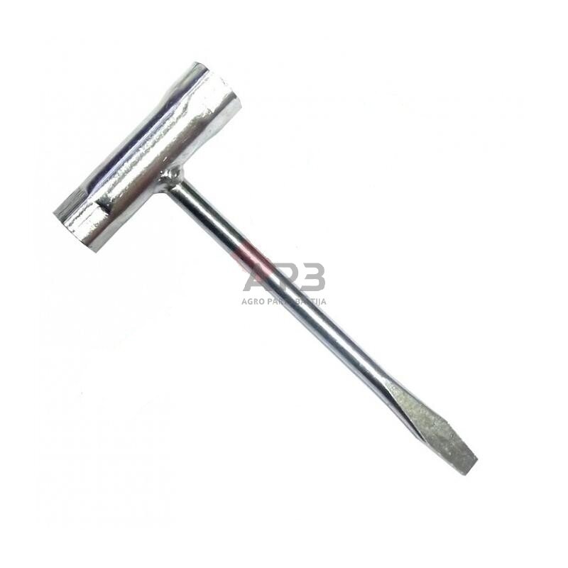 Žvakės raktas su atsuktuvu 13 x 16