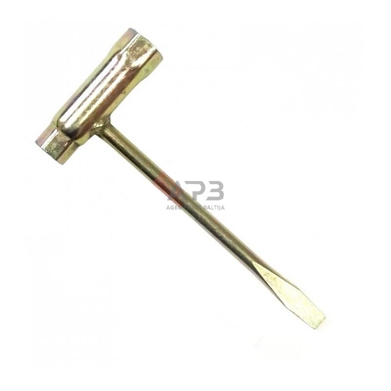 Žvakės raktas su atsuktuvu 11 x 16