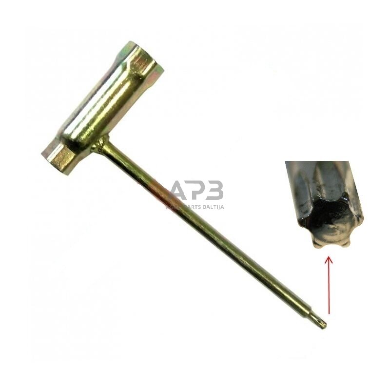 Žvakės raktas su šešiakampiu atsuktuvu 13 x 19